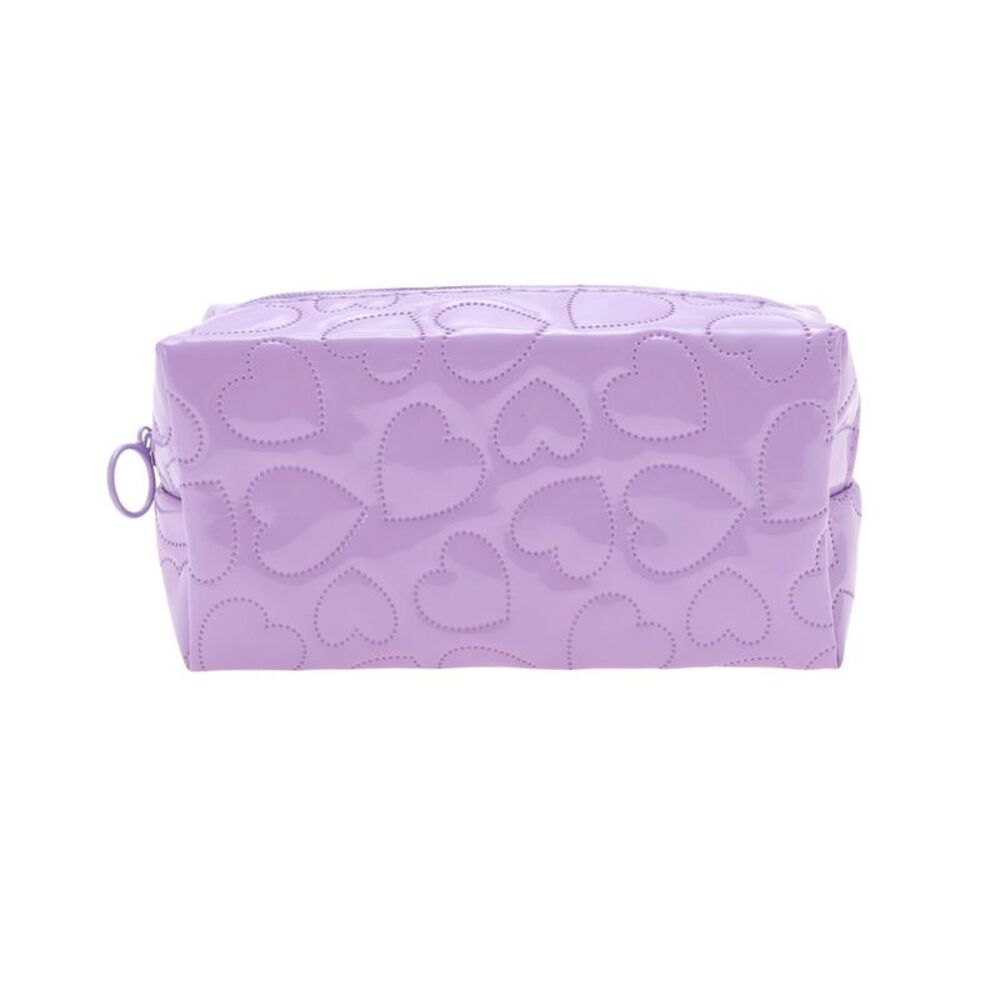 Pillow Shape Heart Makeup Bag Purple